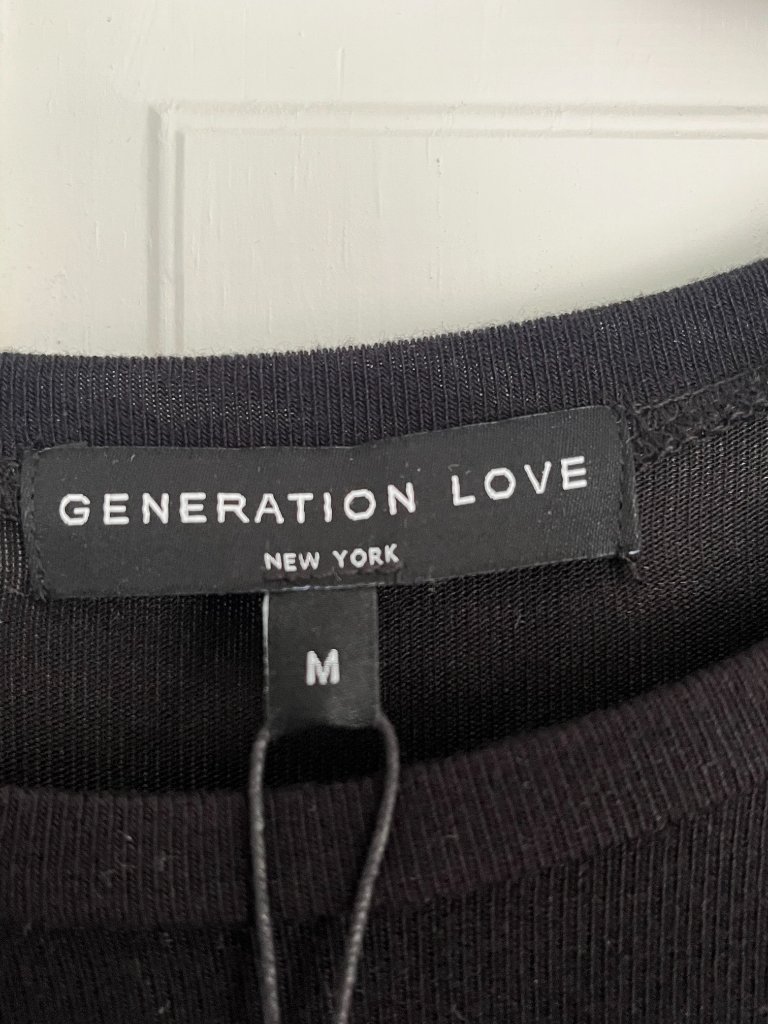 Nwt Generation Love Arielle Black Long Sleeve Top With Bell Sleeves Size M — image 5 of 5
